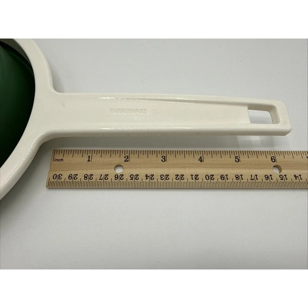 Vtg Farberware Colander Strainer Collapsible‎ White Green Pot Hook Long Handle